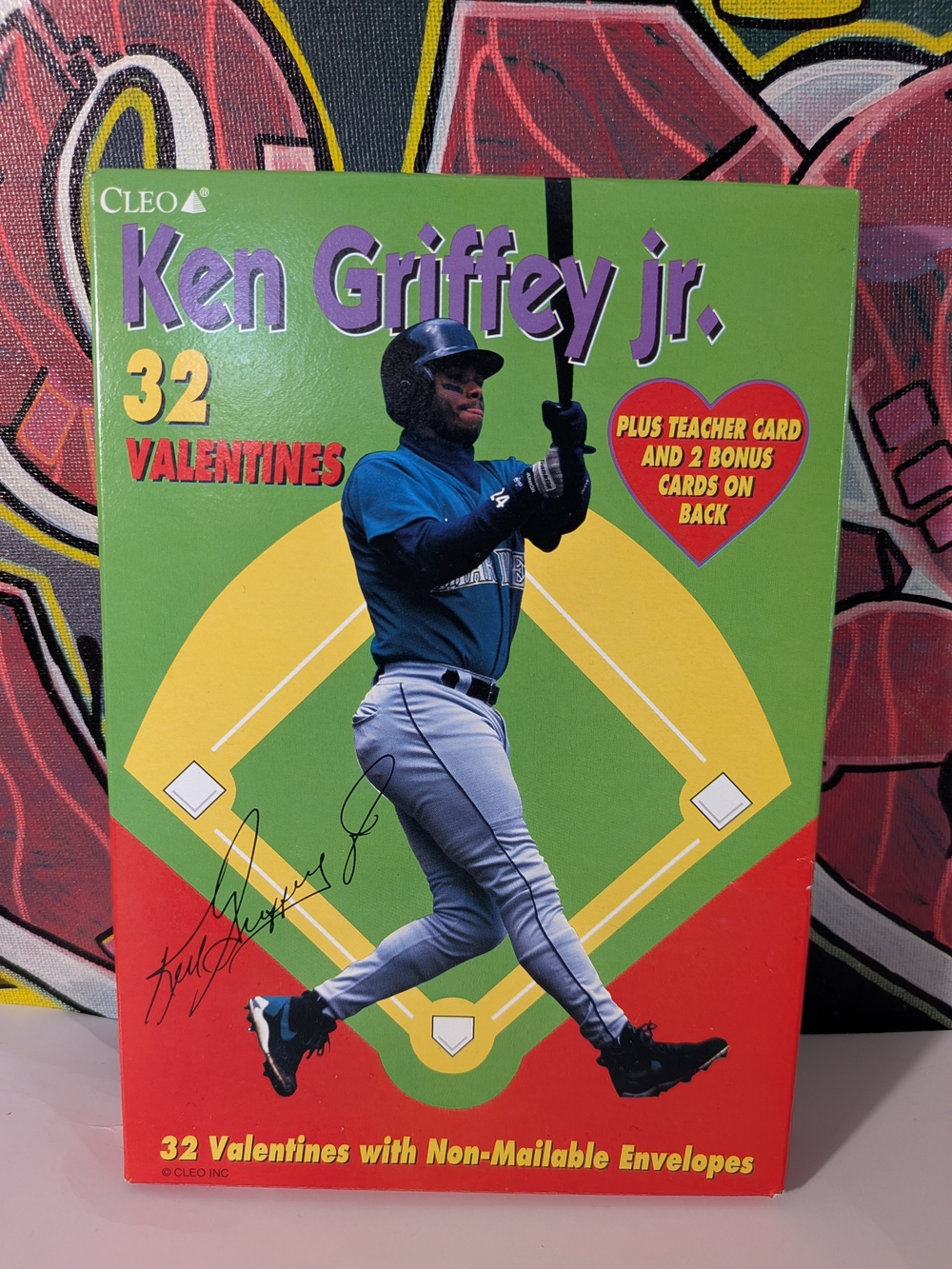 (SEALED) 1990s ⚾ Ken Griffey Jr. — 32 Valentines with Envelopes — NEW BOX 💙💛